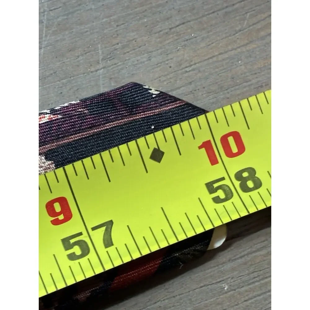 Vintage Mario Valentino Italian Silk Tie Abstract Geometric Burgundy Black
